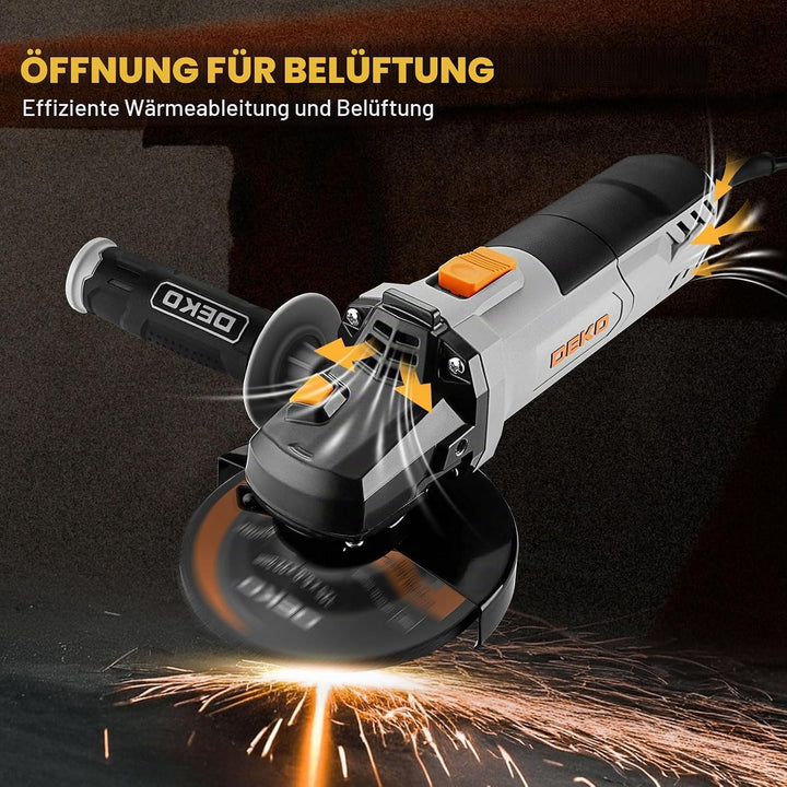 Winkelschleifer Schleifer Trennschleifer 125mm: DEKOPRO 900W Winkelschleifer, Leerlaufdrehzahl:12000