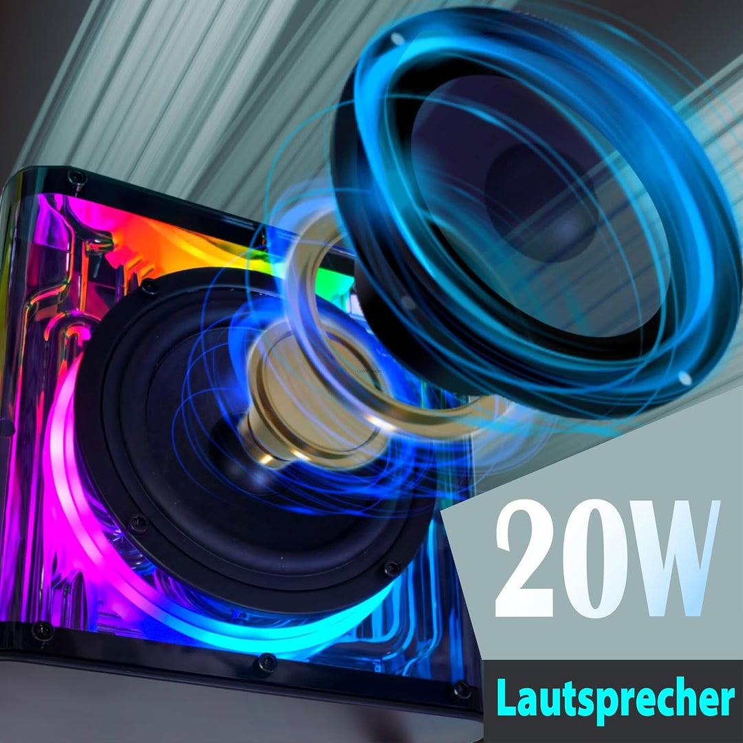 Karaoke Maschine, Karaoke Anlage mit 2 Mikrofonen, Lautsprecher mit Mikrofon, PA-System für Heimpart