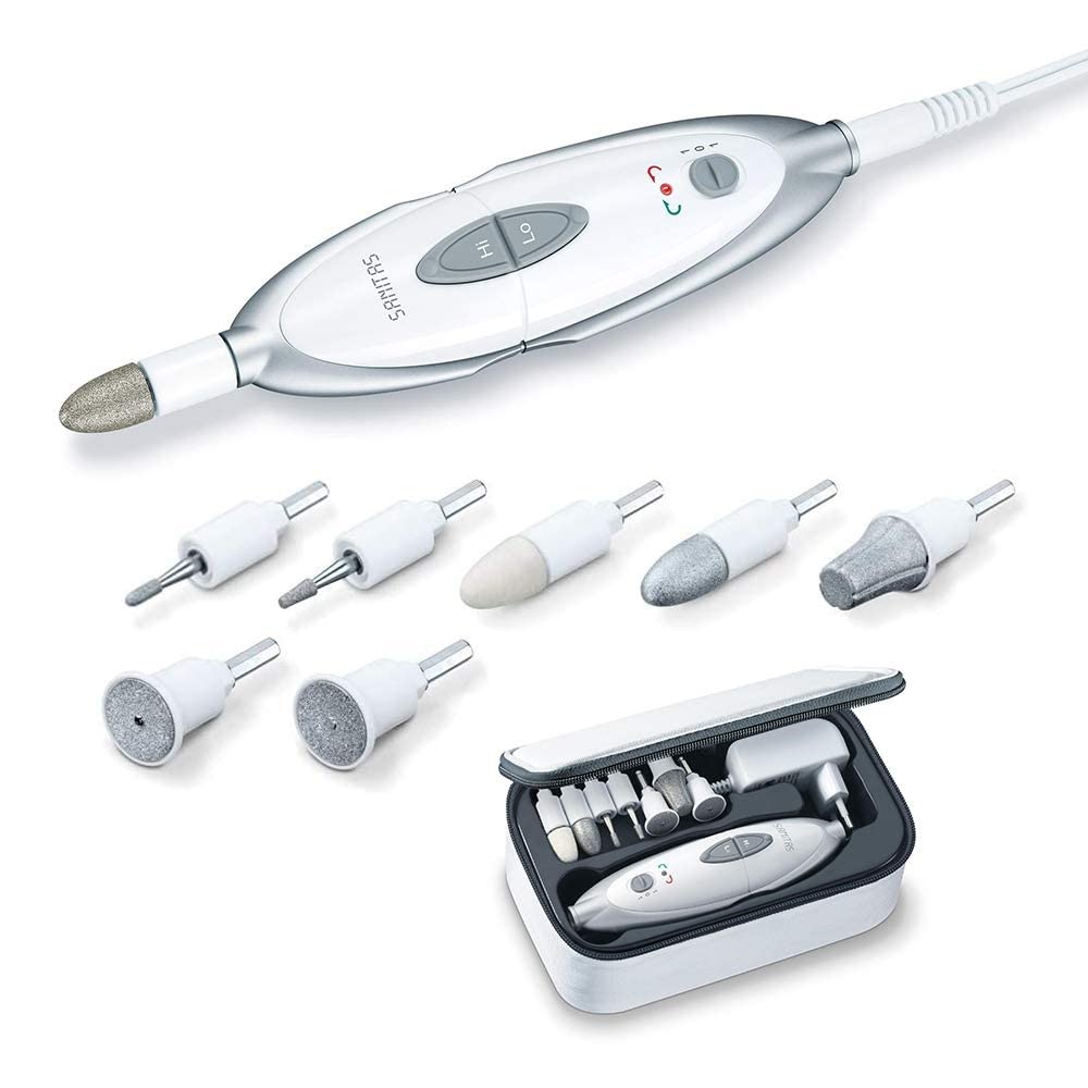 Sanitas SMA 35 elektrisches Maniküre-/ Pediküre-Set, mit 7 Nagelpflege-Aufsätzen,