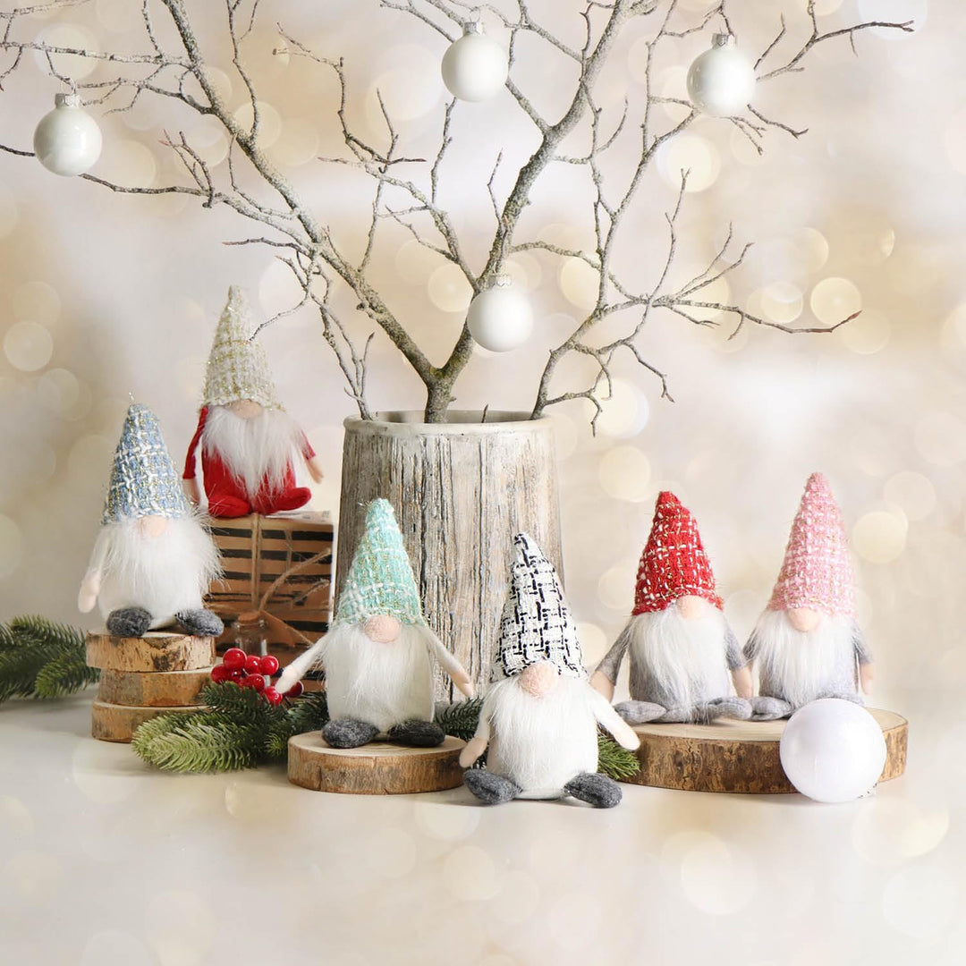 COM-FOUR® 6X Premium Weihnachts-Wichtel 15cm - Weihnachtsdeko - winterliche Zwergen-Figur - Dekoarti