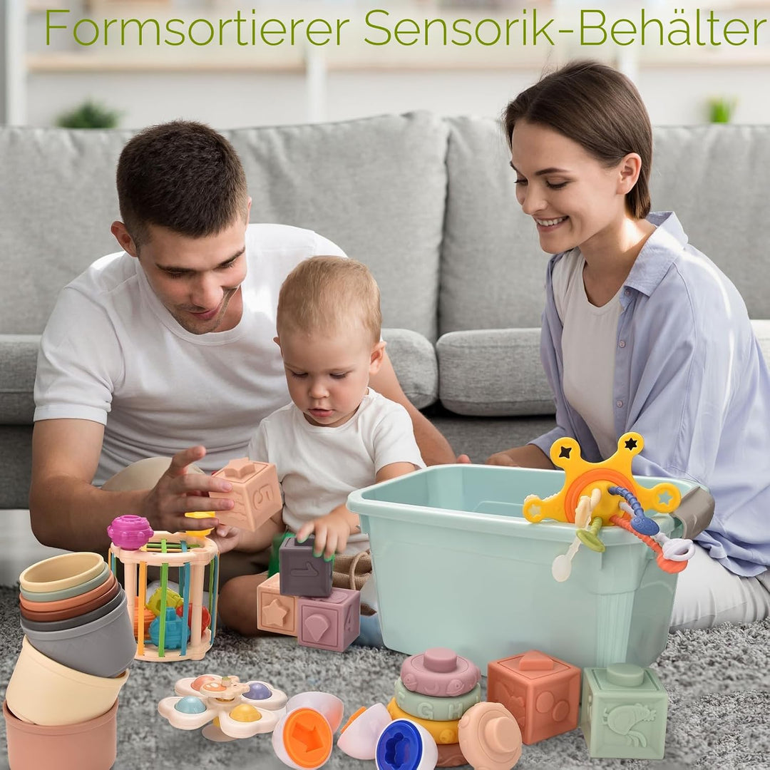 Majabike Montessoriii Spielzeug 6 9 12 Monate 1 Jahr 7 in 1Baby Spielzeug,Sortier Stapelspielzeug,Ba