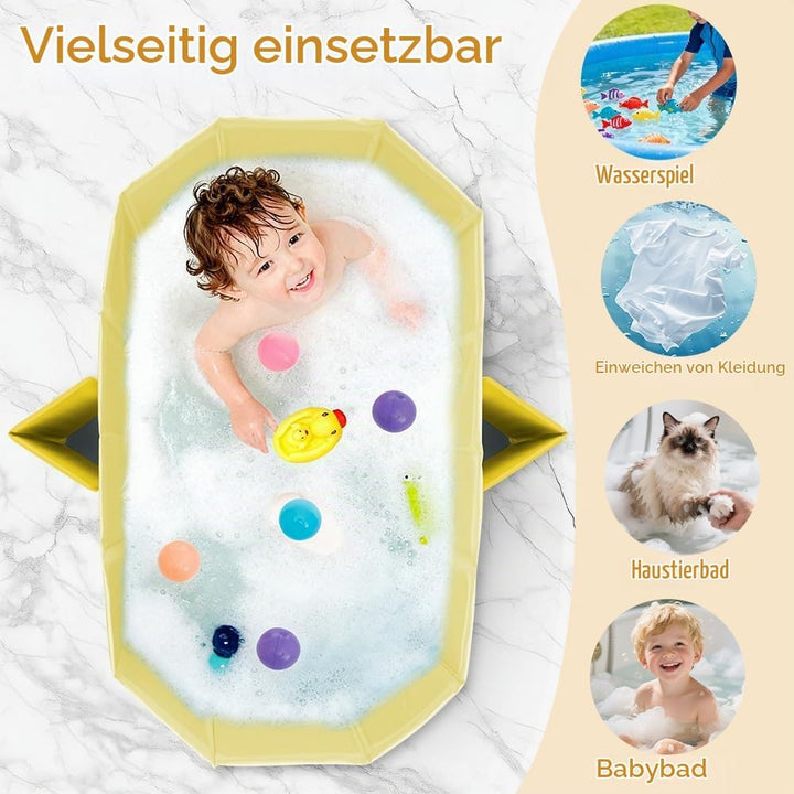 Faltbare Badewanne Kinder Tragbare Säuglings Badewanne Baby mit Ablassschraube Integrierte Tragbare