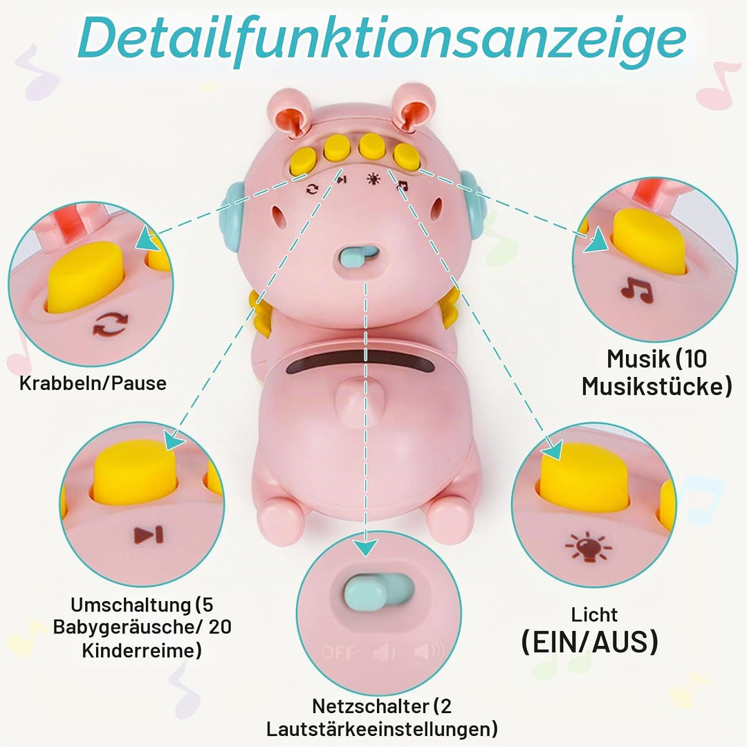 Musik Licht Krabbelnde Baby Spielzeug Bauchlage Musikalische Sensorik Spielzeug Tummy Time Toys für