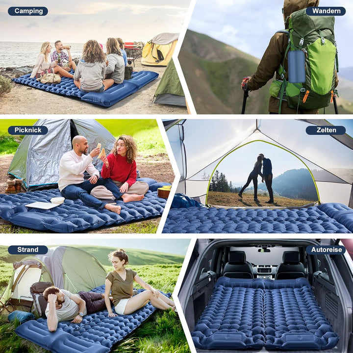 Isomatte Selbstaufblasend, Aufblasbare Luftmatratze Camping, 9cm hoch | Ultraleicht & Kompakt | air
