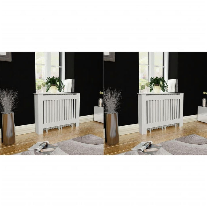 Wohnzimmer 2 Stücke Heizkörper Verkleidung Abdeckung 112x19x81.5 cm MDF Heizkörperabdeckung Dekorati