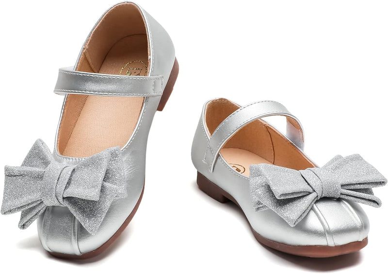 DADAWEN Klein Mädchen Mary Jane Ballerinas Prinzessin Taufschuhe 21 EU Silber, 21 EU Silber