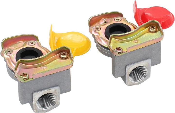 Kupplungskopf M22 Set ohne Ventil Druckluftkopf rot gelb M22x1,5 Staubkappe für Bremse Vorrat Anhäng