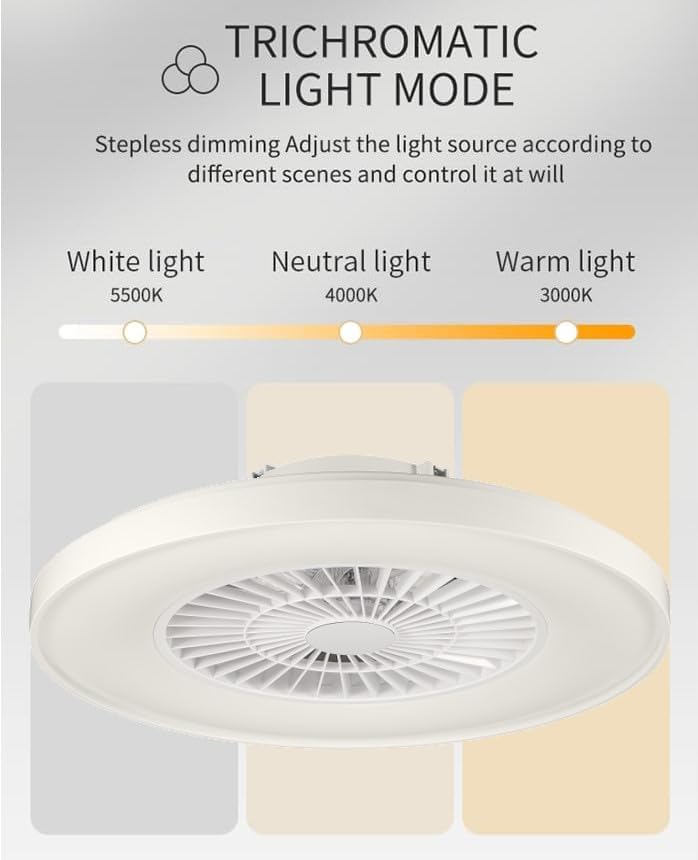 HSL – LED Deckenventilator mit Licht – Timerfunktion, Dimmbar & Farbwechsel – Deckenleuchte mit Fern
