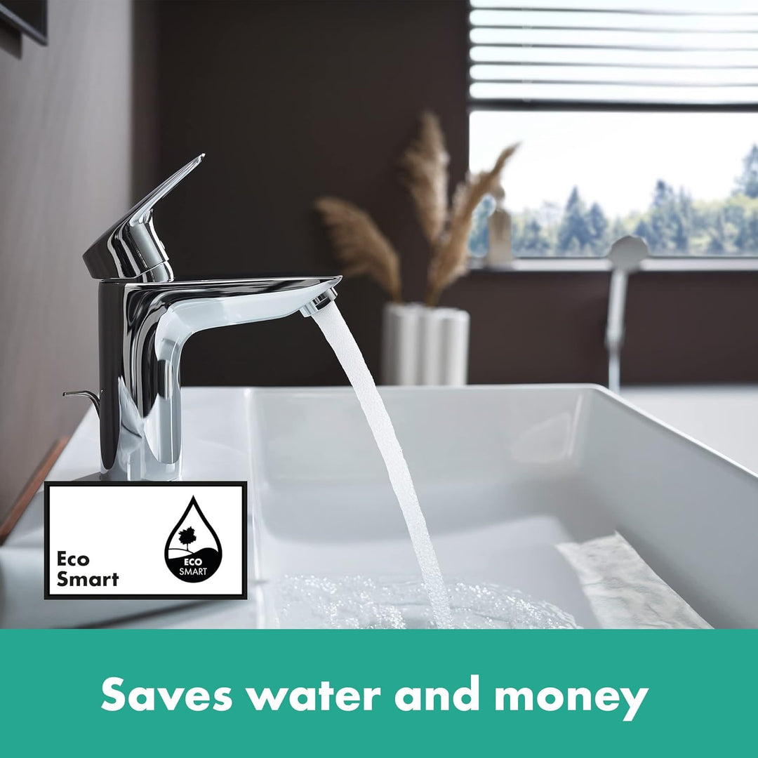 hansgrohe Waschtischarmatur MyCube, Wasserhahn Bad mit Auslauf Höhe 100 mm, mit Zugstange, Badarmatu