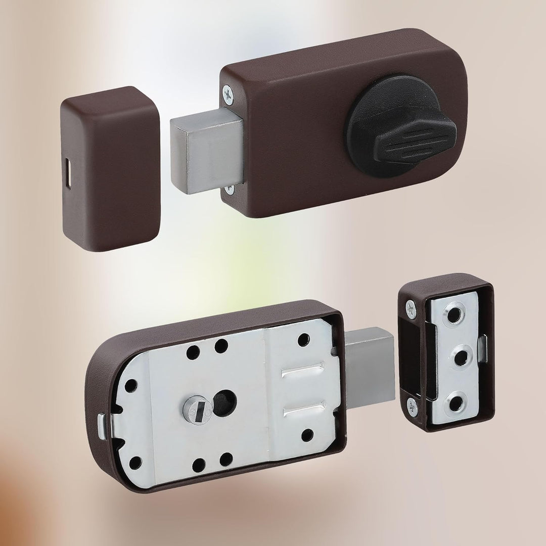 KOTARBAU® Zusatzschloss 60 mm 3 Farben mit Aussenzylinder Verschiedenschliessend Kastenschloss (Brau