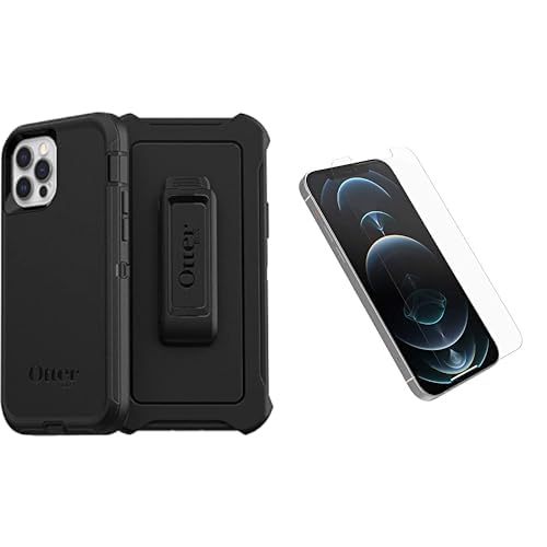 OtterBox Defender - robuste, sturzsichere und 3-lagige Schutzhülle für Apple iPhone 12/12 Pro, schwa