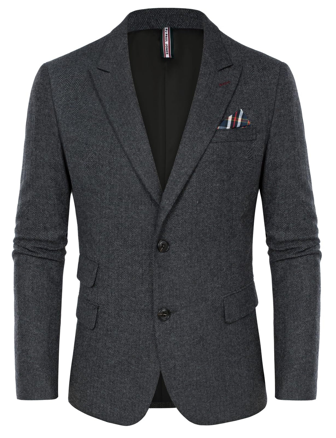 PJ PAUL JONES Sakko Herren Vintage British Blazer 2 Knöpfe Business Anzugjacke Tweed Sakko S Dunkelg