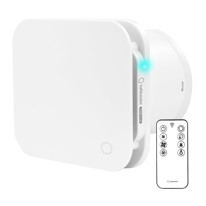 Turbionaire Trend Plus Abluftventilator für Bad, Küche, Fernbedienung, Multifunktion, max. 5,7 W, 7