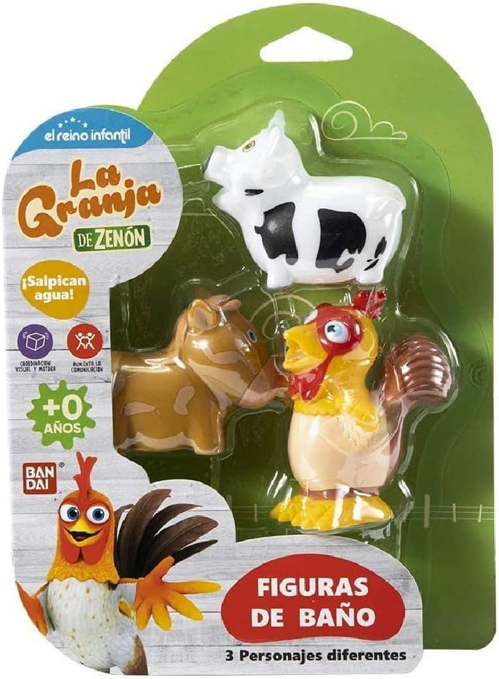 BANDAI La Granja De Zenon TO84100 Badefiguren, Mehrfarbig, lustiges Bad mit Figuren, Wasserabenteuer