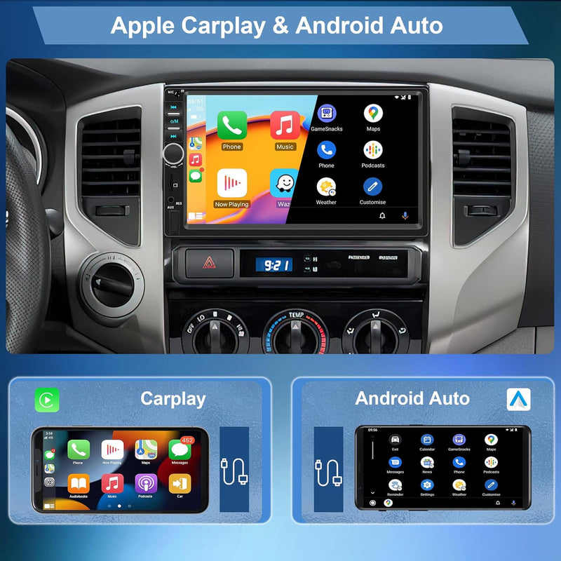 Apple Carplay Autoradio 2 Din mit Android Auto Bluetooth Freisprecheinrichtung 7 Zoll Touchscreen Au