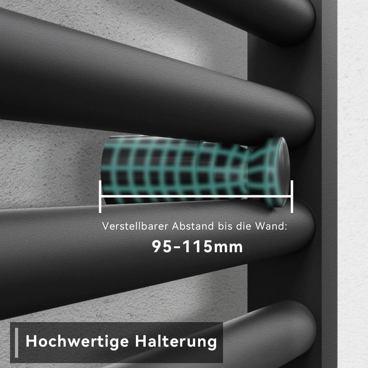 SONNI Handtuchtrockner Heizkörper Bad Mittelanschluss Handtuchwärmer Badheizkörper Anthrazit Gerade