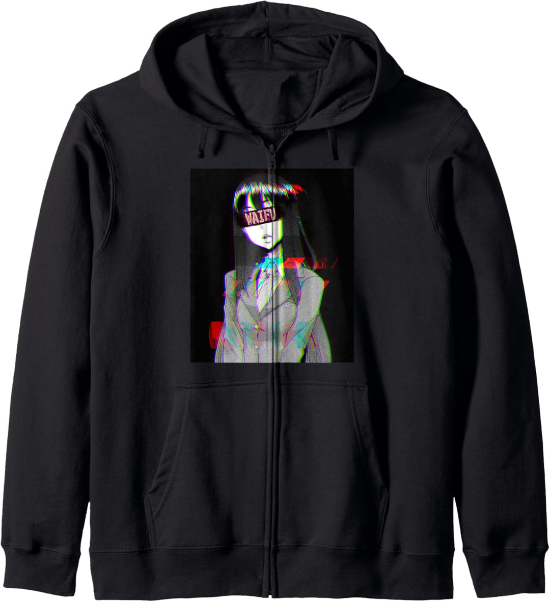 Waifu Anime | Vaporwave | Glitch Manga Girl Women Kapuzenjacke