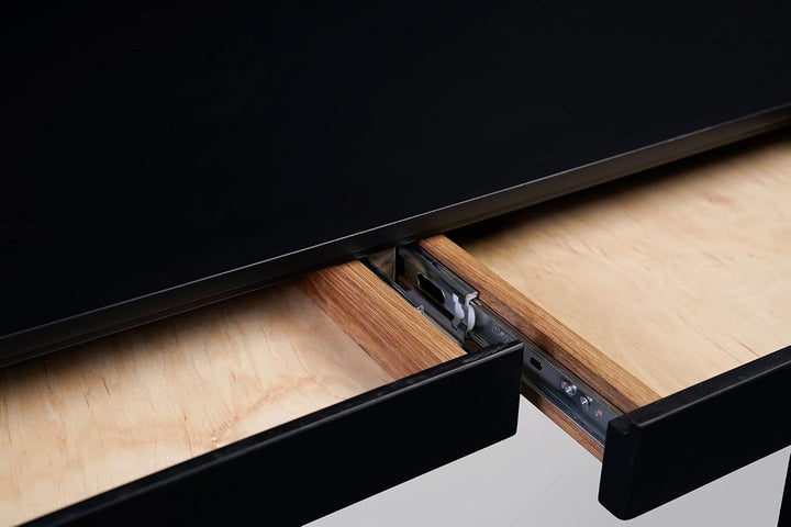M2 Kollektion Gunar Schreibtisch, Holzwerkstoff, schwarz, B/H/T = 110x75x60cm, Gunar