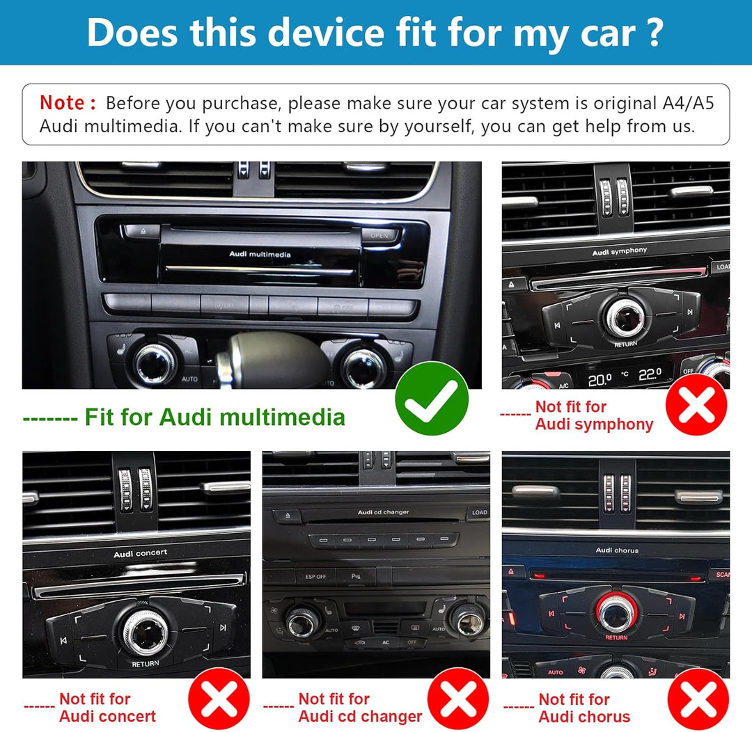 Ninetom Autoradio 8,9 Zoll Touchscreen mit kabellosem Carplay und Android Auto für 2009–2016 Audi A4