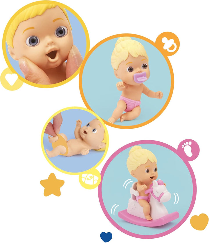 Giochi Preziosi Cicciobello Amicicci, Baby mit Schaukelpferd, mit Zubehör, Modell für Jungen, Blonde