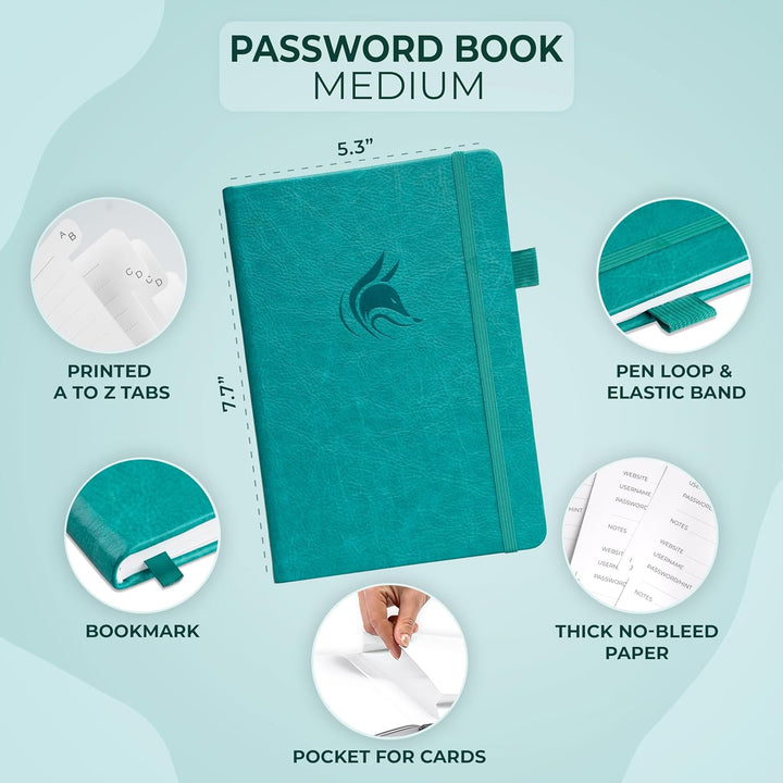 Clever Fox Passwortbuch mit Registerkarten - Adress- und Passwort-Organisationsbuch mit alphabetisch