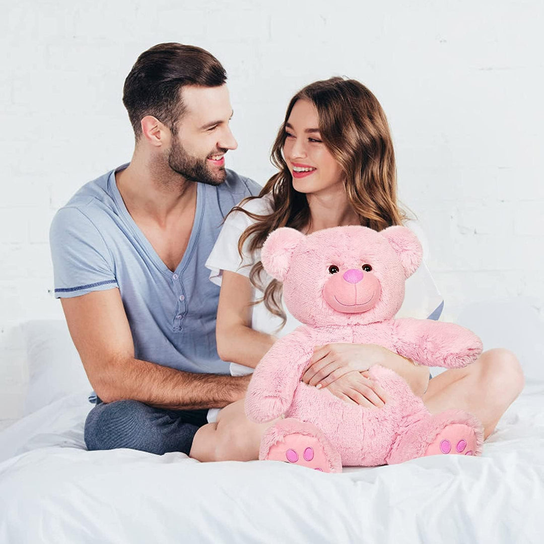 LotFancy Teddybär Kuscheltier 50cm, Plüschtier Stofftier Teddy, Süsses Geschenk für Kinder Mädchen F