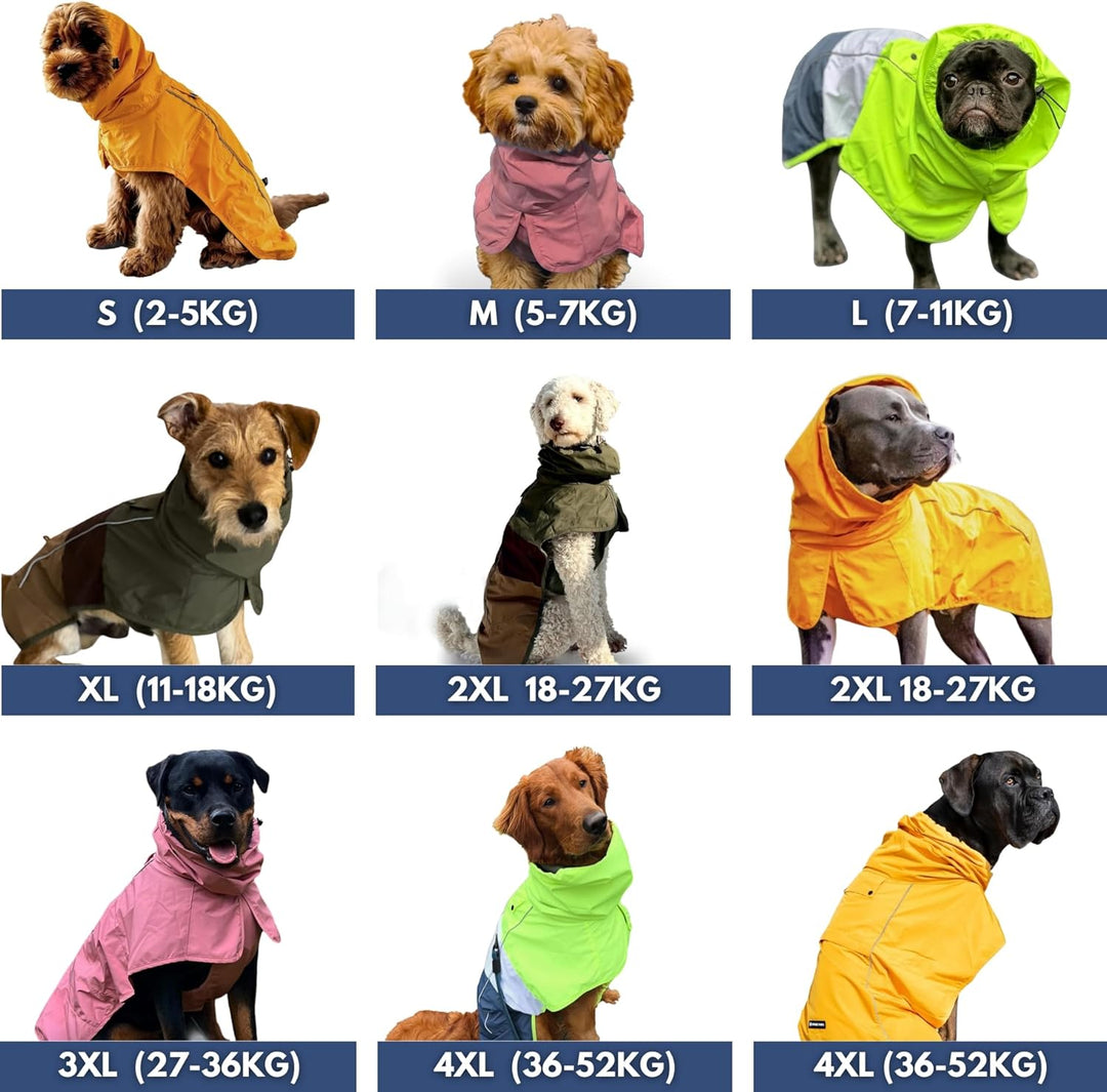 Spark Paws Hunderegenmantel, wasserdichte Winddichte Regenjacke, für kleine, mittlere, grosse und ex