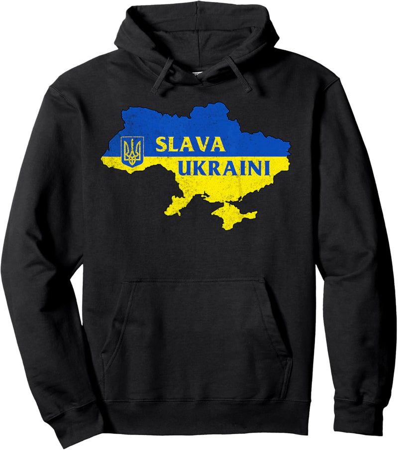 Slava Ukraini Glory To Ukraine Support Ukrainische Flagge Pullover Hoodie