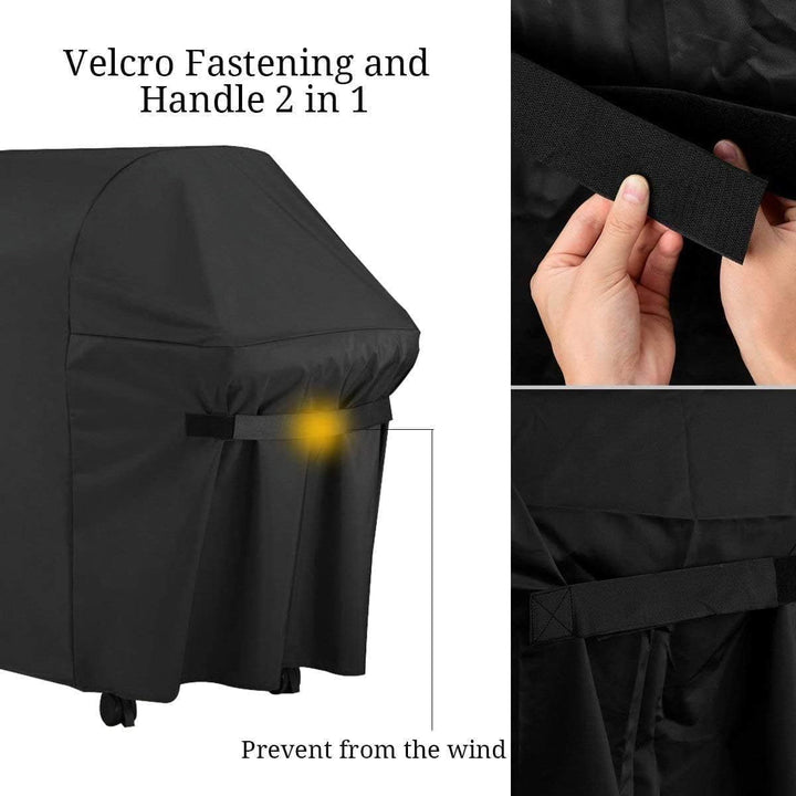 Grill Abdeckhaube, Grillabdeckung Wasserdicht BBQ Cover Schutzhuelle Haube Grill Abdeckplane für Bri