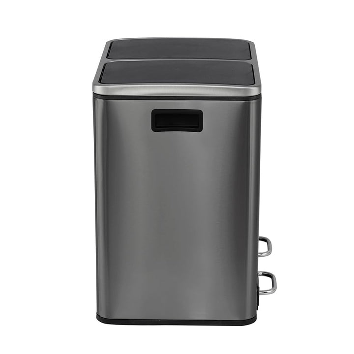 Panana Mülleimer, 2 x 15 L, 2 Fächer, Mülltrennsystem, Treteimer, Abfalleimer Küche, 15 Müllsäcke, a