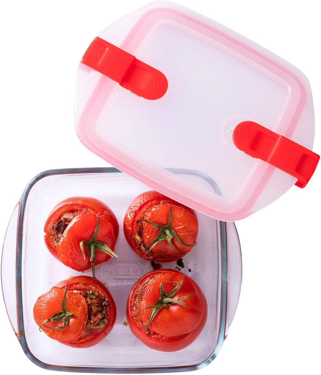 Pyrex Cook & Heat – Set mit 3 identischen quadratischen Behältern – 1 l – Borosilikatglas – Lunchbox