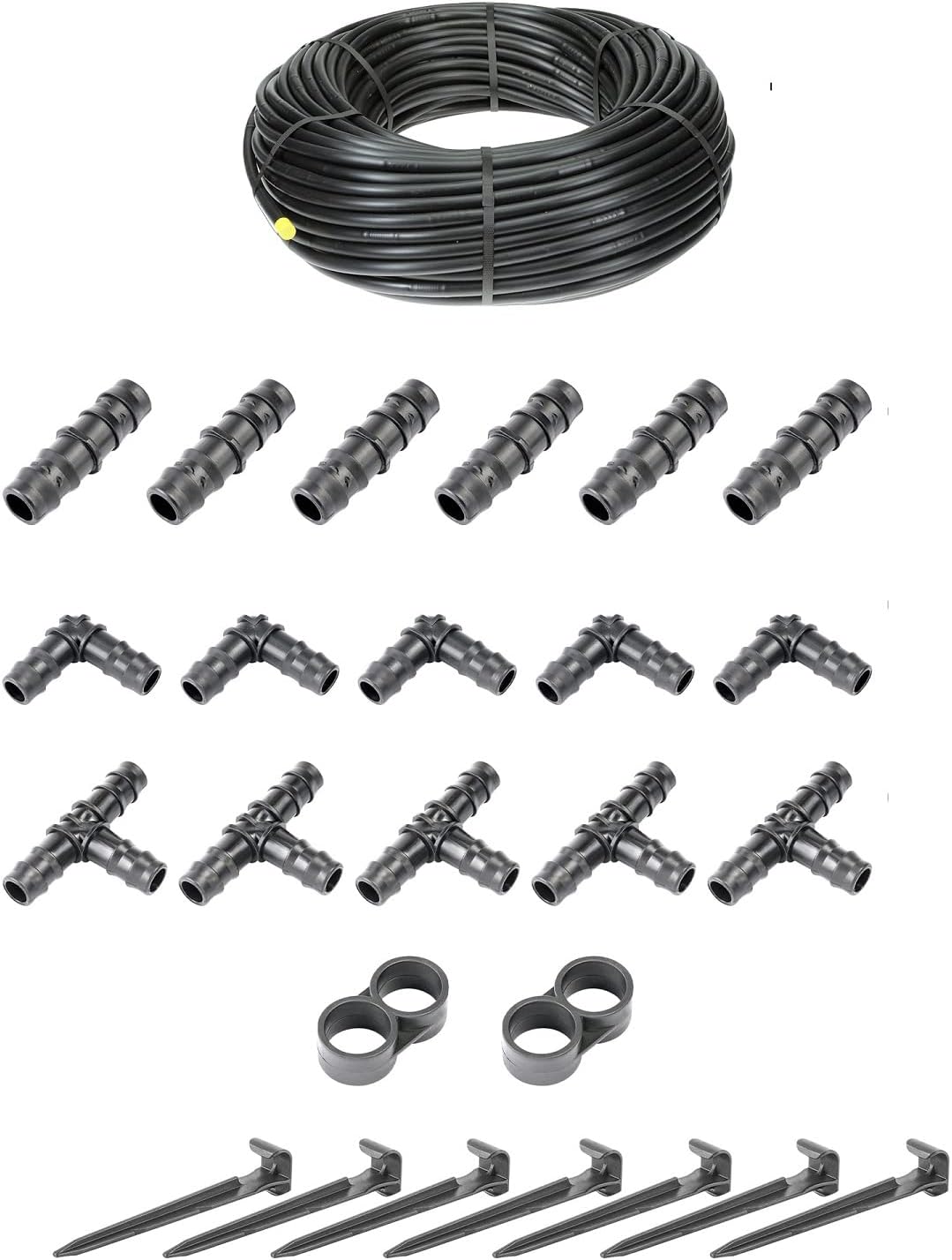 HaGa® Bewässerungsset - 50 Meter Tropfschlauch 16mm ohne Druckkompensierung inkl. Zubehör - Perlschl