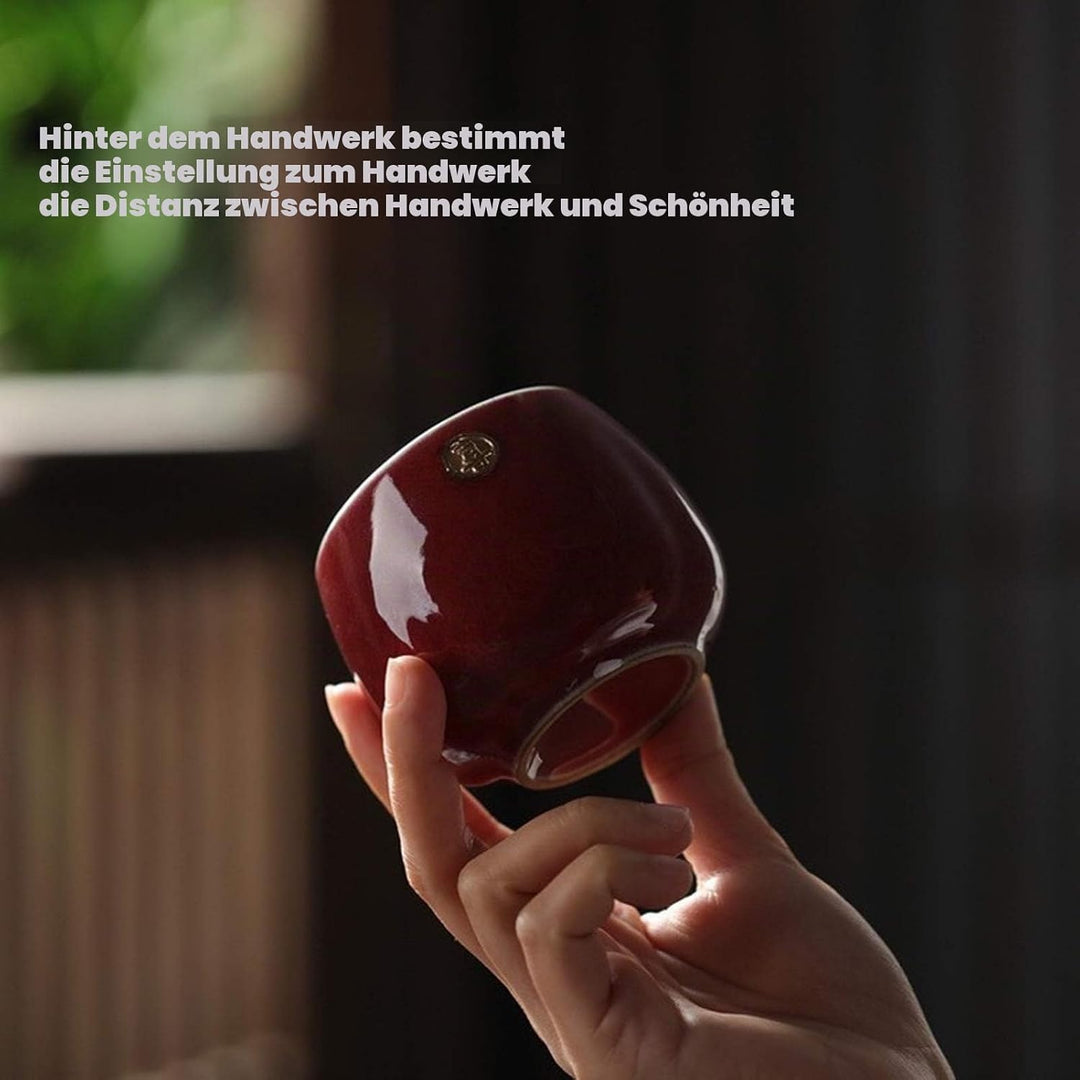 4 Stück Keramikbecher, Retro Tee Becher Chinesischen Japanischen Kung Fu Tee Heat Sake Tassen Teetas