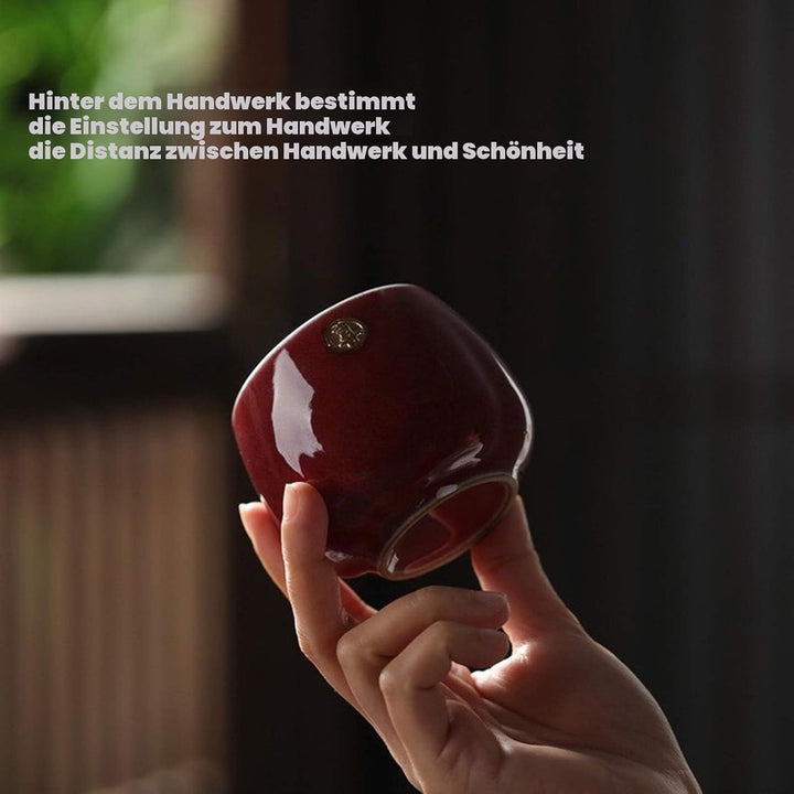 4 Stück Keramikbecher, Retro Tee Becher Chinesischen Japanischen Kung Fu Tee Heat Sake Tassen Teetas
