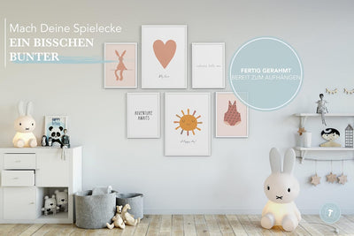 Papierschmiede® Bilder Kinderzimmer Kids Mood Poster Set Welcome Baby, Gerahmte Bilder fürs Kinderzi