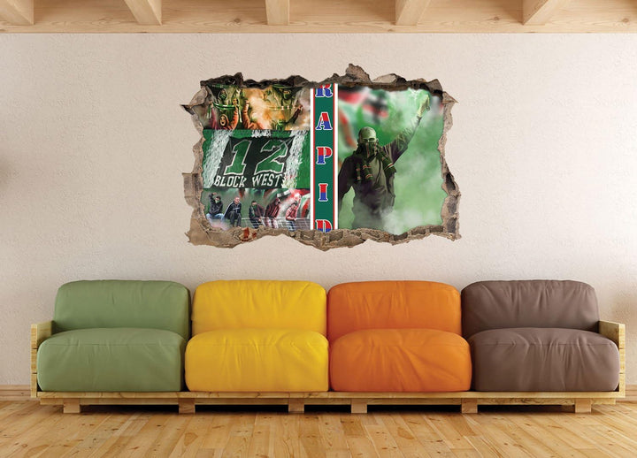 Ultras-Art Rapid Collage, 3D Wandsticker Format: 92x62cm, Wanddekoration