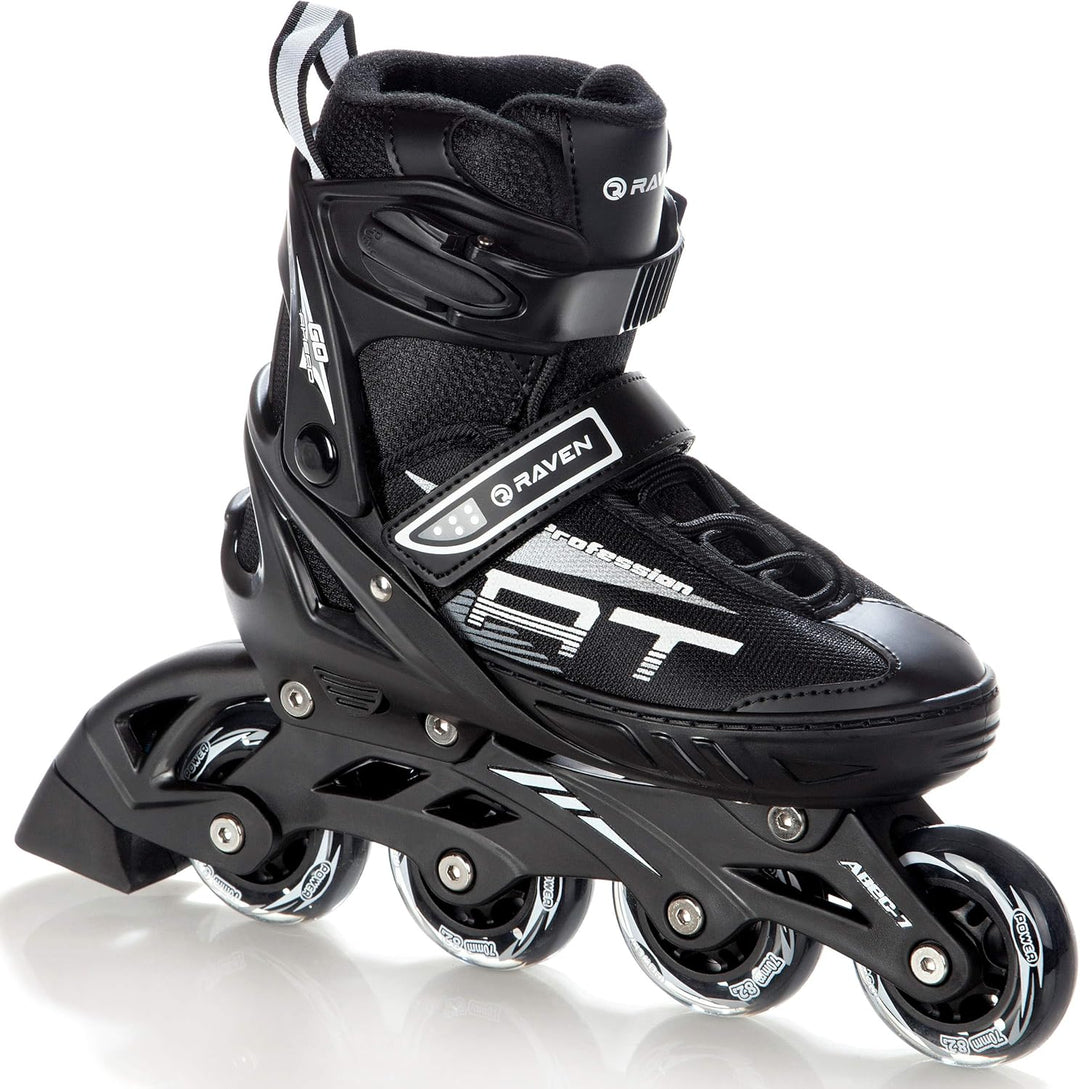 4in1 Inlineskates/Triskates/Rollschuhe/Schlittschuhe Raven Profession Schwarz 31-35(20,5cm-22,5cm),
