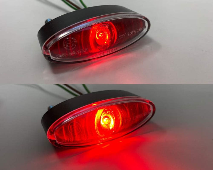 Alchemy Parts Motorrad Mini Stopp Rücklicht LED für Projekt Motorrad & Roller - Rot Linse, Rot Linse