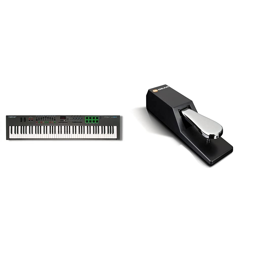 Nektar Impact LX88 + USB MIDI Keyboard Controller with DAW Integration & M-Audio SP-2 - Universal Su