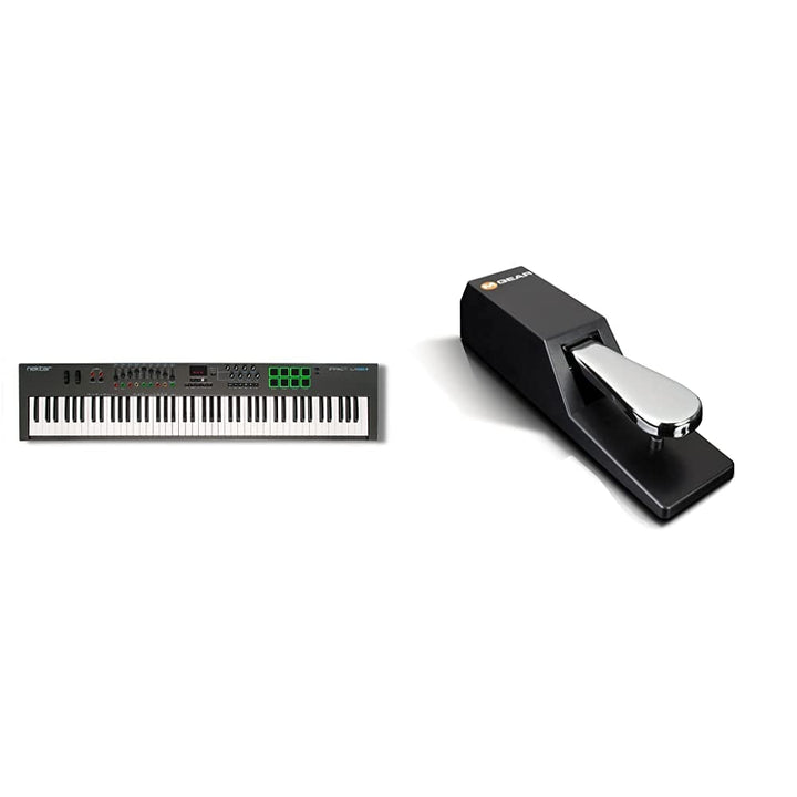 Nektar Impact LX88 + USB MIDI Keyboard Controller with DAW Integration & M-Audio SP-2 - Universal Su