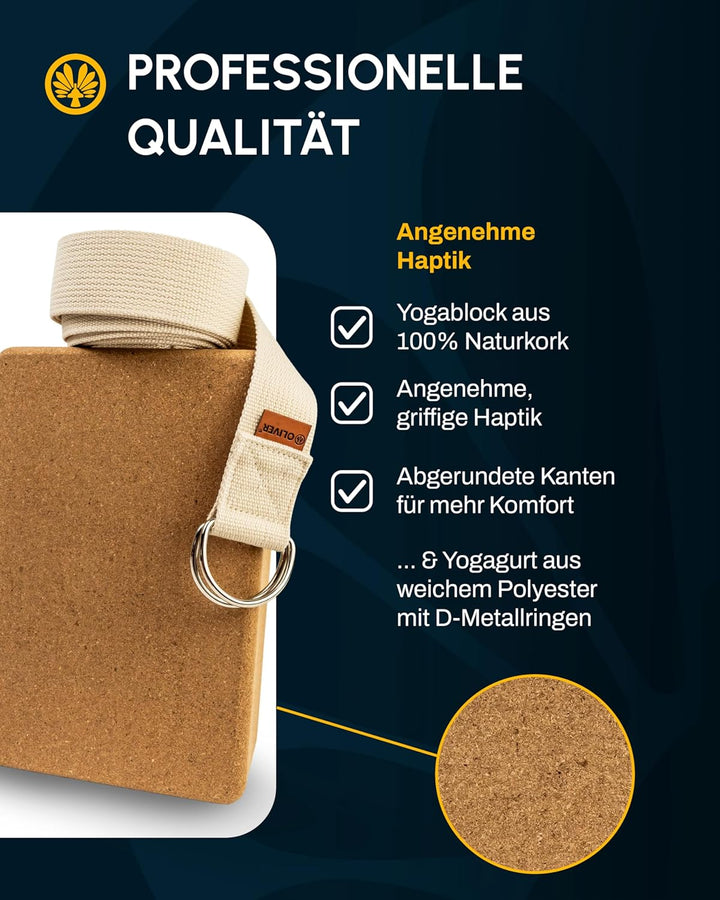 Oliver Yogagurt & Korkblock Lotau Yoga Set Training Fitness