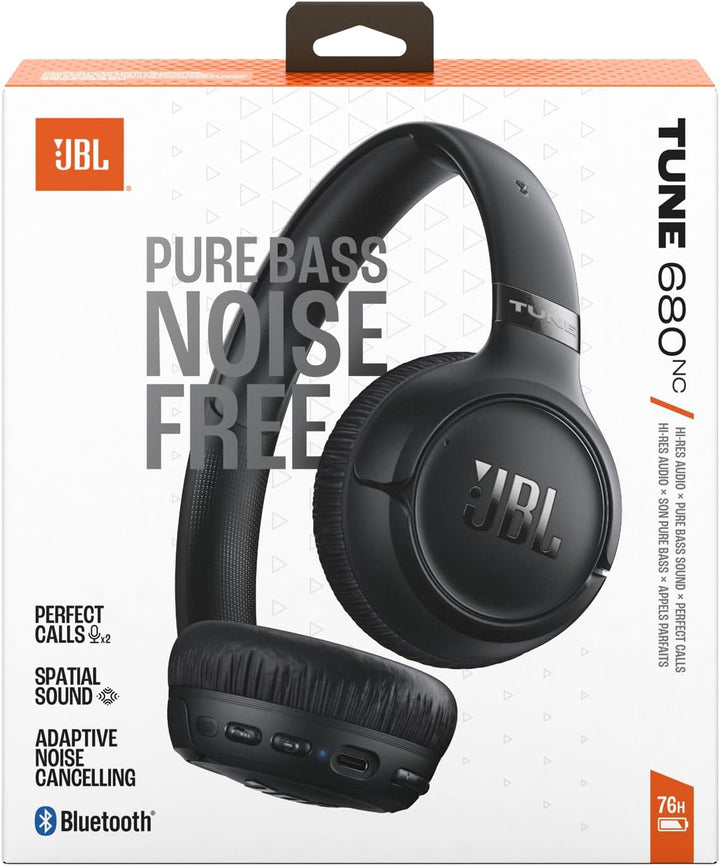 JBL Tune 680 NC Kabellose On-Ear-Kopfhörer mit adaptivem Noise-Cancelling, Smart Ambient, Bis zu 76