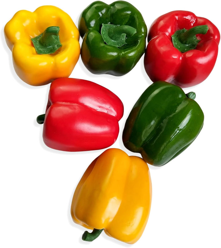 Lorigun Künstliche Paprika Gefälschte Gemüse Bunte Paprika Für Dekoration, Dekoratives Gemüse, Rot G