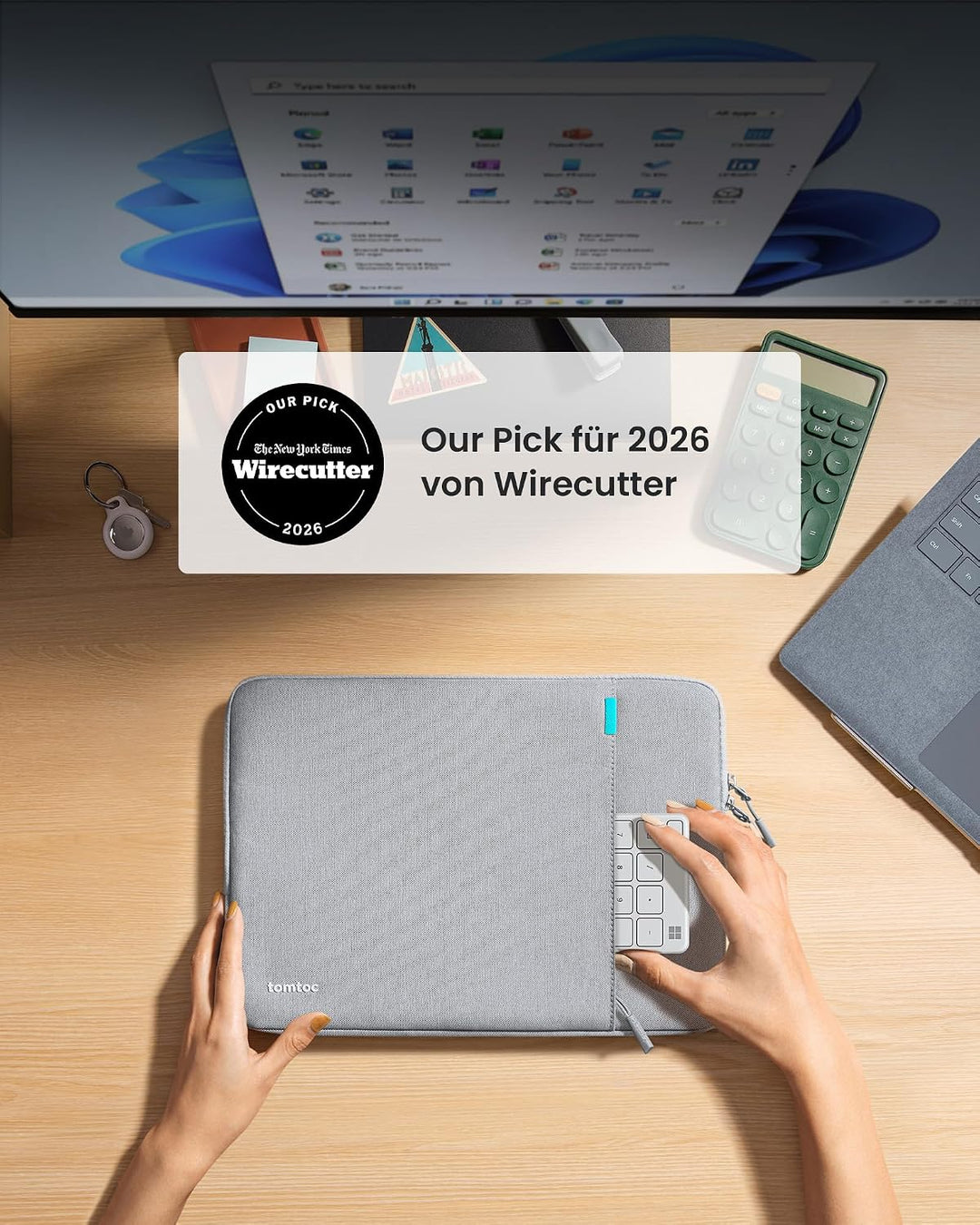 tomtoc 360° Tasche Hülle für 2024 13,5 Zoll Microsoft Surface Laptop 6/5/4, Surface Book, 14,4" Lapt