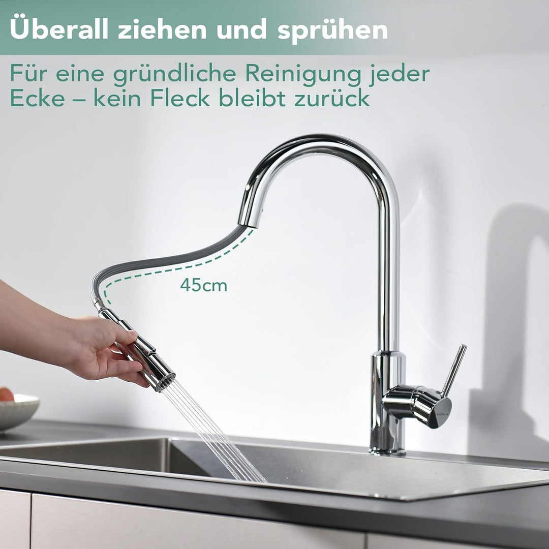 Wasserhahn Küche Küchenarmatur mit ausziehbarer Brause Spültischarmatur, ausziehbarer Wasserhahn, 36