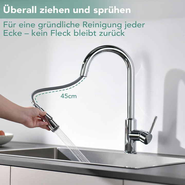 Wasserhahn Küche Küchenarmatur mit ausziehbarer Brause Spültischarmatur, ausziehbarer Wasserhahn, 36
