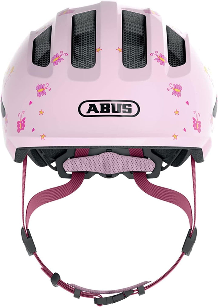 ABUS Kinderhelm Smiley 3.0 - Fahrradhelm mit tiefer Passform, kindergerechten Designs & Platz für ei