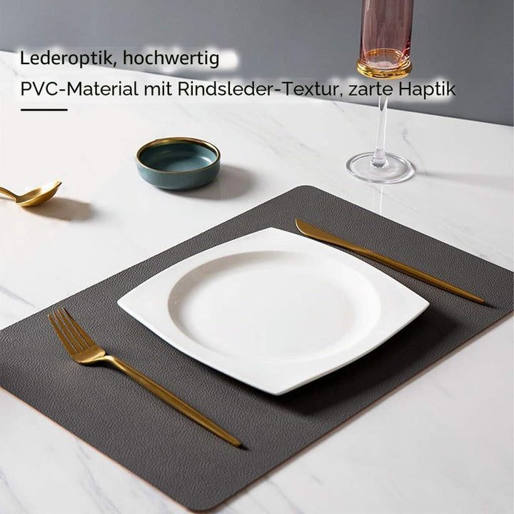 Platzdeckchen Abwaschbar, doppelt verdicktes Tischsets Abwaschbar mit 6 Esstischmatten und 6 Unterse