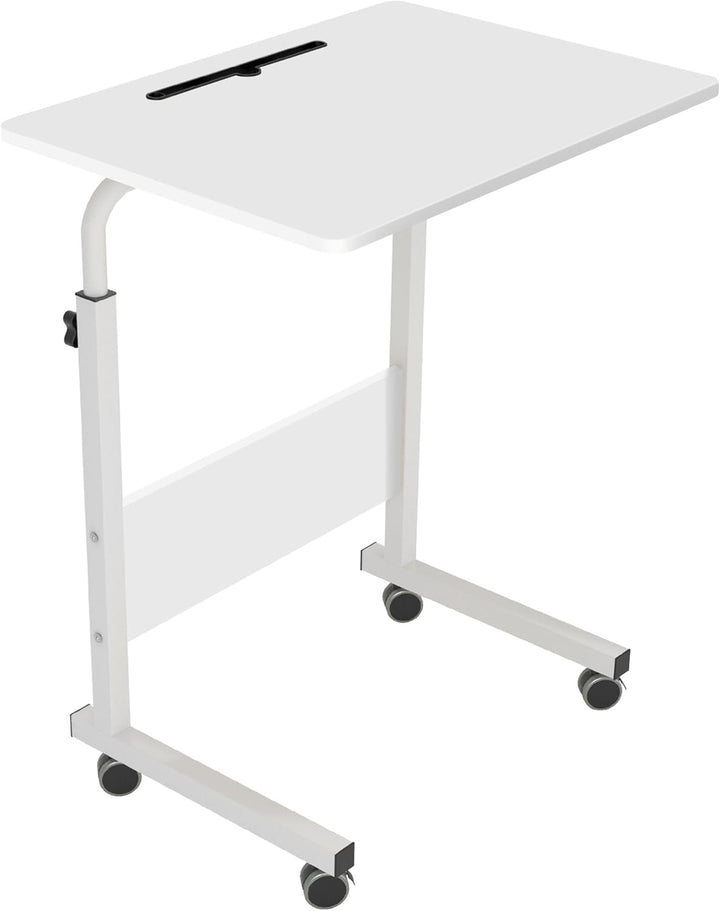 soges Computertisch Laptoptisch höhenverstellbar PC-Tisch mit Rollen, Oberfläche mit Einschnitt als