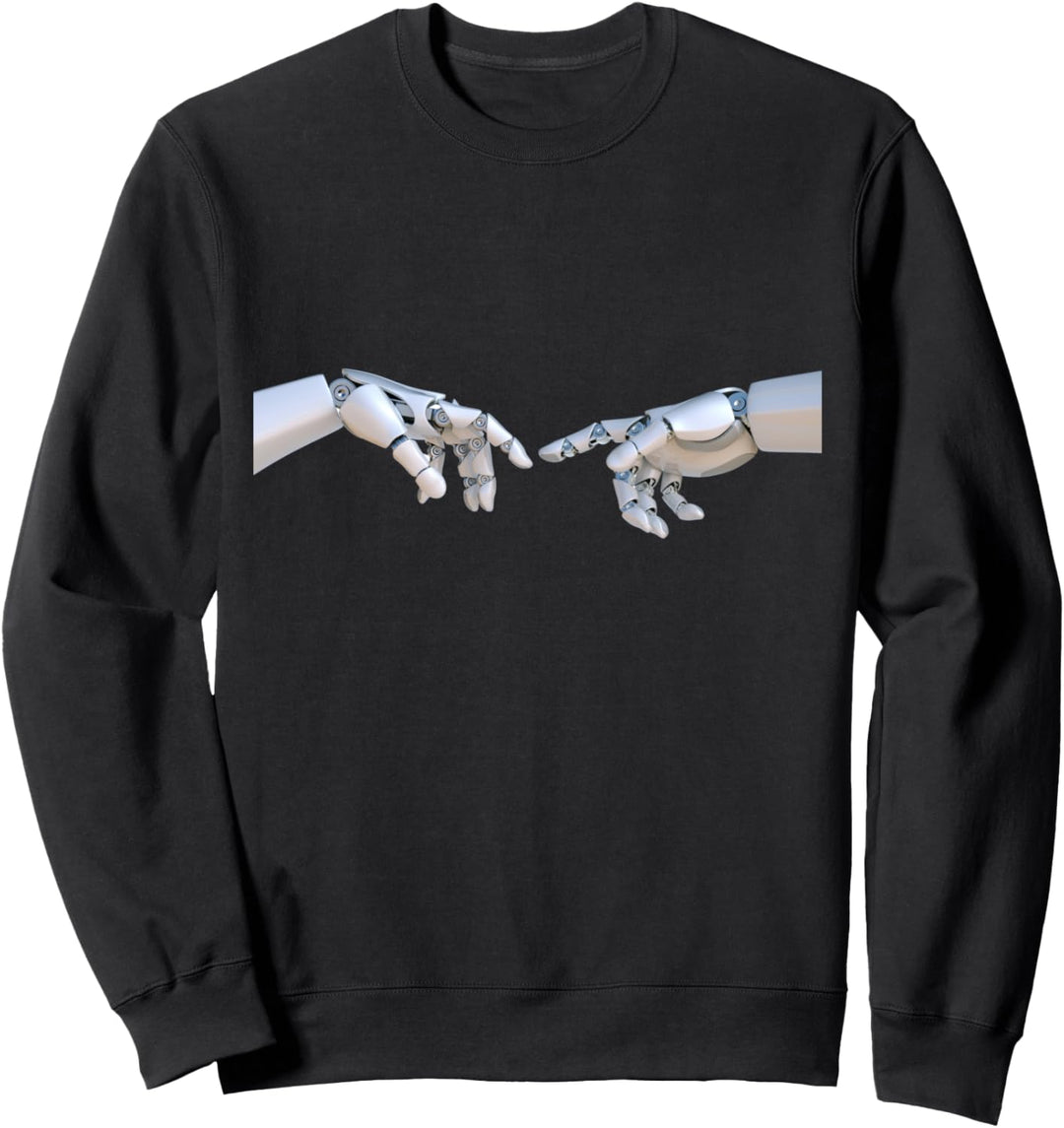 Roboter Hände Erschaffung von Adam Michelangelo Aesthetic Sweatshirt